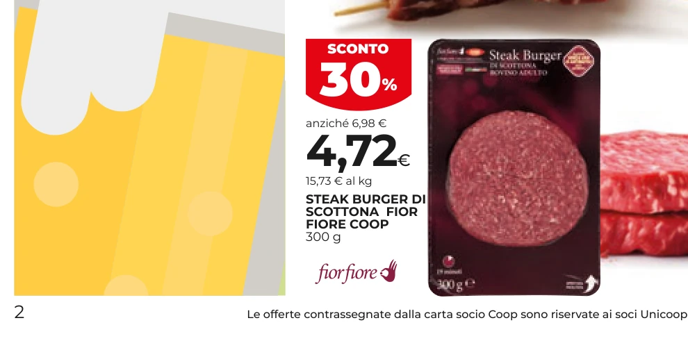 STEAK BURGER DI SCOTTONA FIOR FIORE COOP