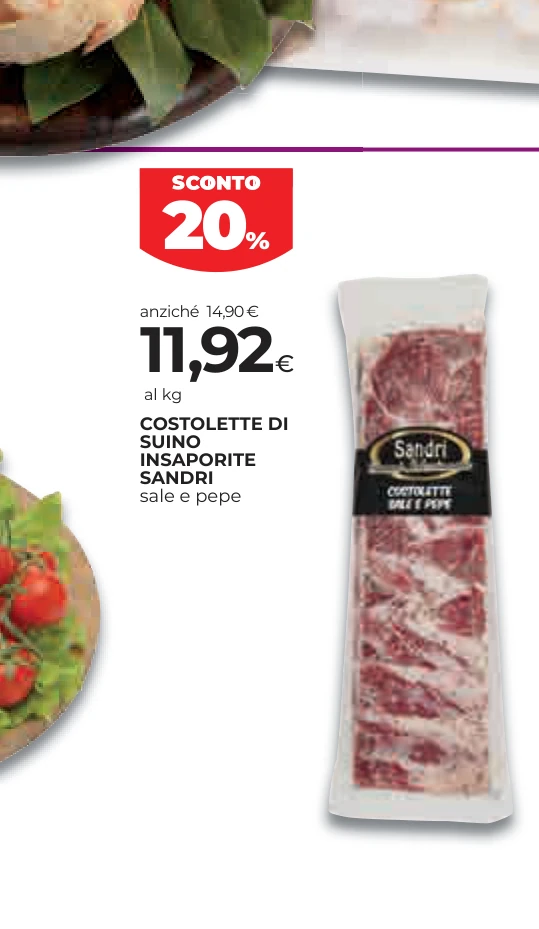 COSTOLETTE DI SUINO INSAPORITE SANDRI