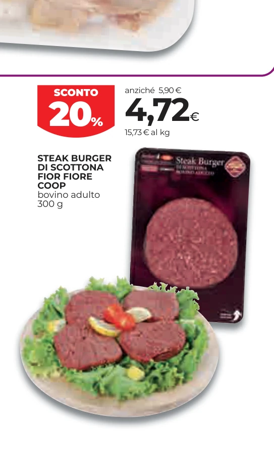 STEAK BURGER DI SCOTTONA FIOR FIORE COOP