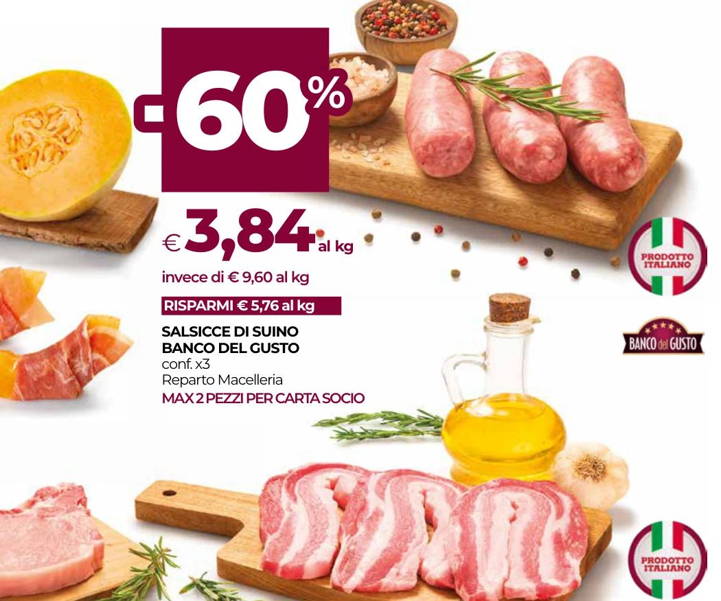 SALSICCE DI SUINO BANCO DEL GUSTO