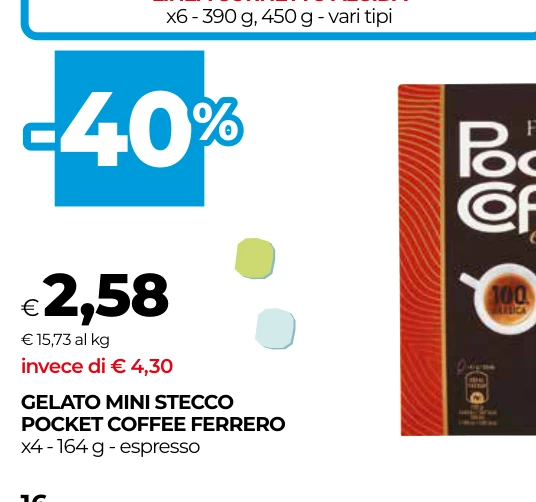 GELATO MINI STECCO POCKET COFFEE FERRERO