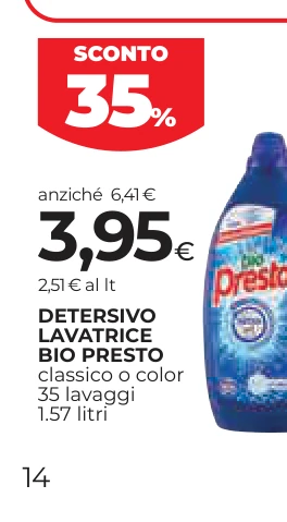 DETERSIVO LAVATRICE BIO PRESTO