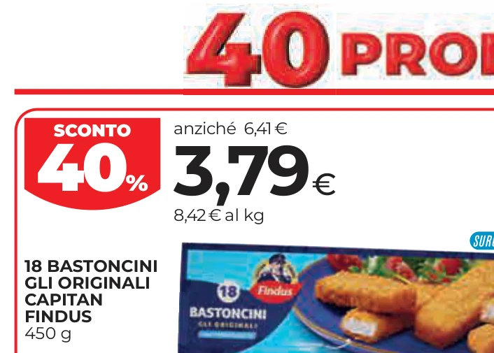 18 BASTONCINI GLI ORIGINALI CAPITAN FINDUS