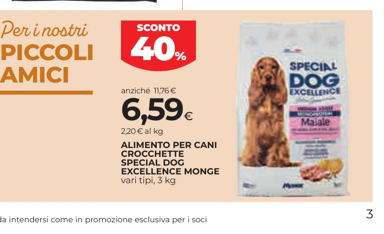 ALIMENTO PER CANI CROCCHETTE SPECIAL DOG EXCELLENCE MONGE