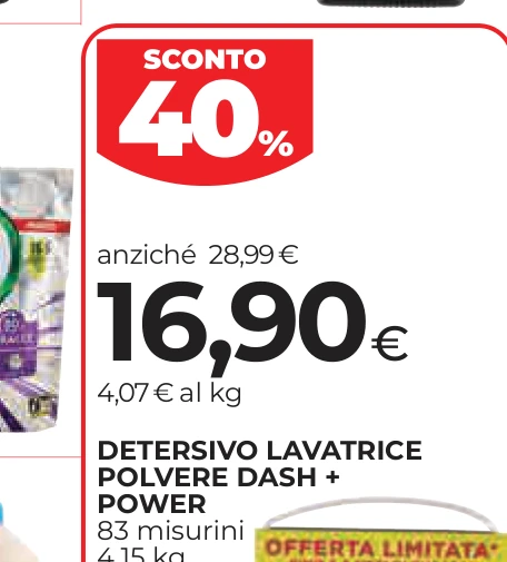DETERSIVO LAVATRICE POLVERE DASH + POWER