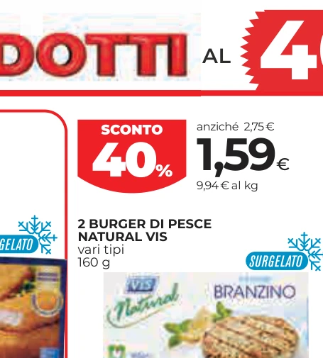 2 BURGER DI PESCE NATURAL VIS