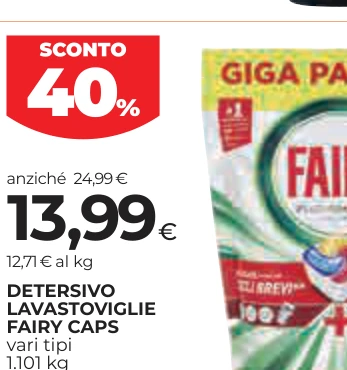 DETERSIVO LAVASTOVIGLIE FAIRY CAPS