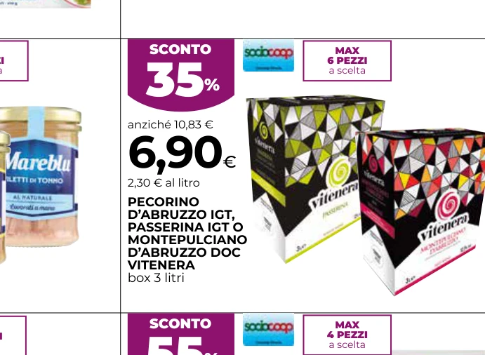 PECORINO D’ABRUZZO IGT, PASSERINA IGT O MONTEPULCIANO D’ABRUZZO DOC VITENERA