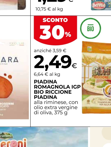 PIADINA ROMAGNOLA IGP BIO RICCIONE PIADINA