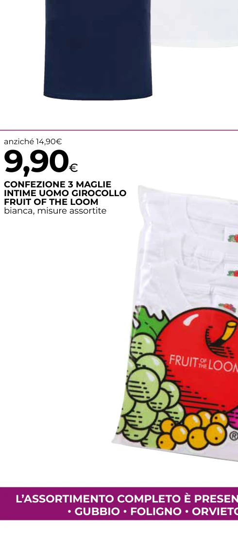 CONFEZIONE 3 MAGLIE INTIME UOMO GIROCOLLO FRUIT OF THE LOOM