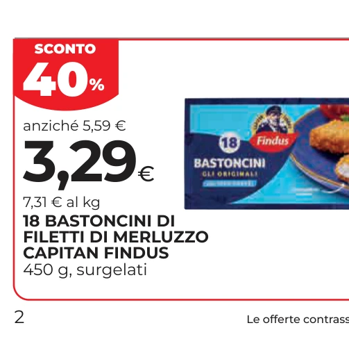 18 BASTONCINI DI FILETTI DI MERLUZZO CAPITAN FINDUS