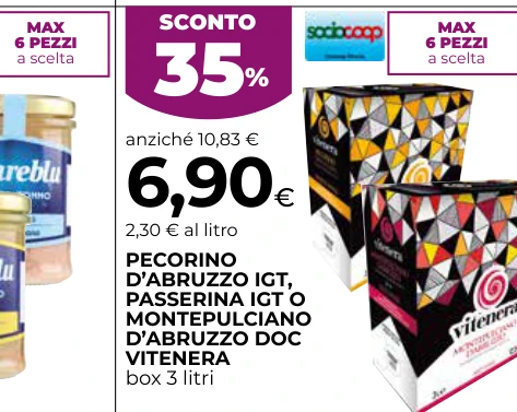 PECORINO D’ABRUZZO IGT, PASSERINA IGT O MONTEPULCIANO D’ABRUZZO DOC VITENERA