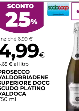 PROSECCO VALDOBBIADENE SUPERIORE DOCG SCUDO PLATINO VALDOCA