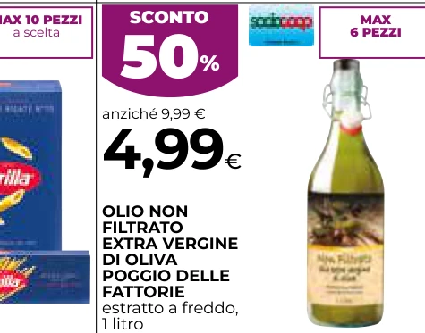 OLIO NON FILTRATO EXTRA VERGINE DI OLIVA POGGIO DELLE FATTORIE