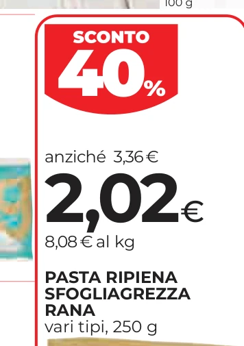 PASTA RIPIENA SFOGLIAGREZZA RANA