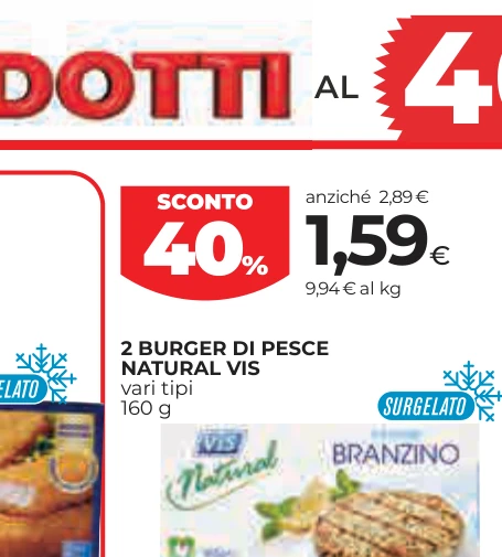 2 BURGER DI PESCE NATURAL VIS