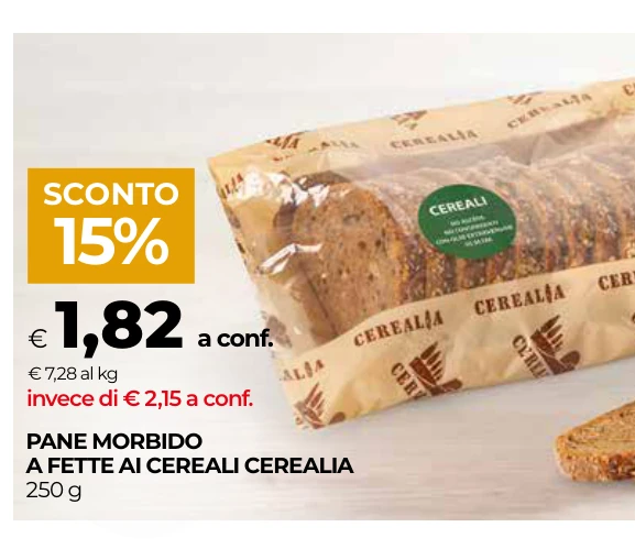 PANE MORBIDO A FETTE AI CEREALI CEREALIA
