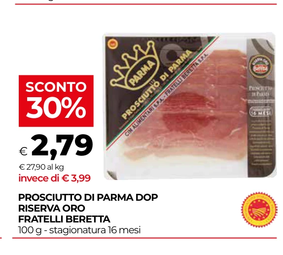 PROSCIUTTO DI PARMA DOP RISERVA ORO FRATELLI BERETTA