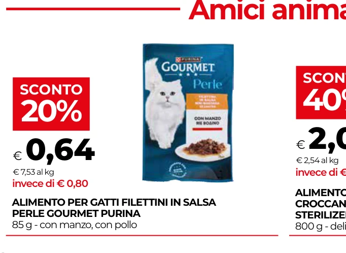 ALIMENTO PER GATTI FILETTINI IN SALSA PERLE GOURMET PURINA