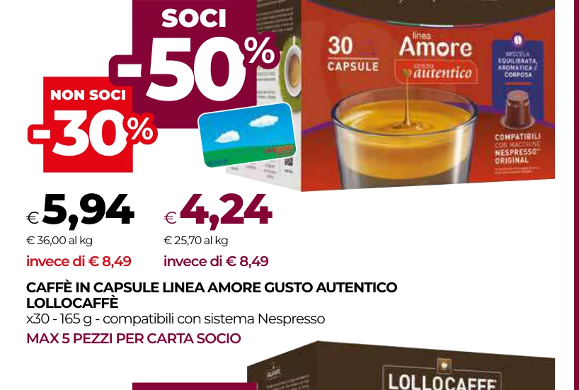 CAFFÈ IN CAPSULE LINEA AMORE GUSTO AUTENTICO LOLLOCAFFÈ