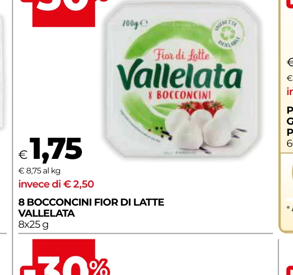 8 BOCCONCINI FIOR DI LATTE VALLELATA