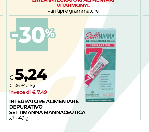 INTEGRATORE ALIMENTARE DEPURATIVO SETTIMANNA MANNACEUTICA