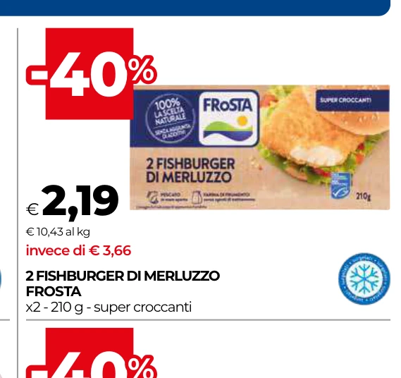 2 FISHBURGER DI MERLUZZO FROSTA