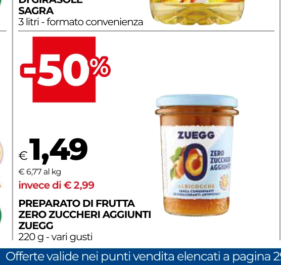 PREPARATO DI FRUTTA ZERO ZUCCHERI AGGIUNTI ZUEGG