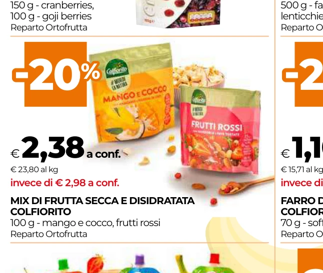 MIX DI FRUTTA SECCA E DISIDRATATA COLFIORITO