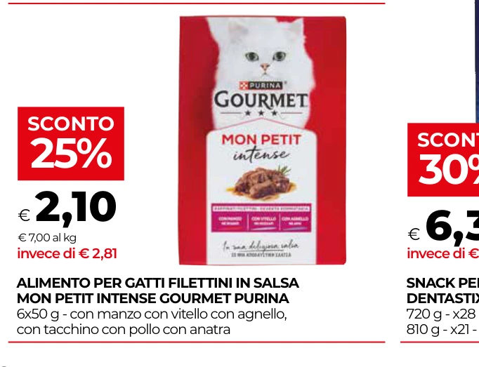 ALIMENTO PER GATTI FILETTINI IN SALSA MON PETIT INTENSE GOURMET PURINA