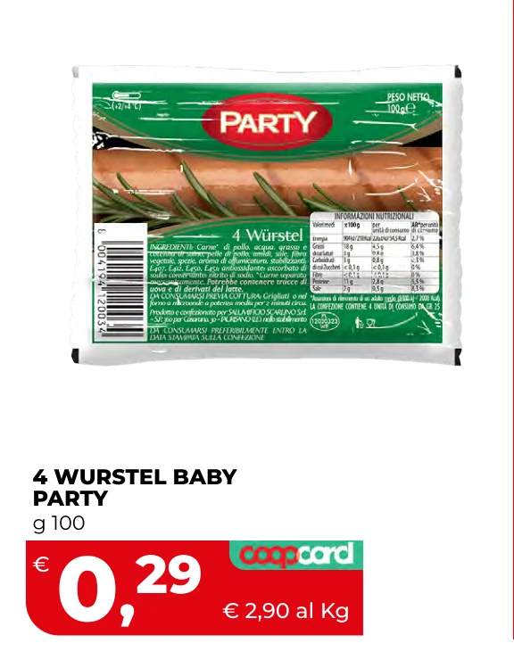 4 WURSTEL BABY PARTY