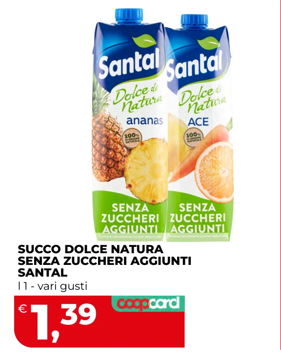 SUCCO DOLCE NATURA SENZA ZUCCHERI AGGIUNTI SANTAL