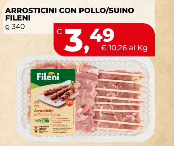 ARROSTICINI CON POLLO/SUINO FILENI