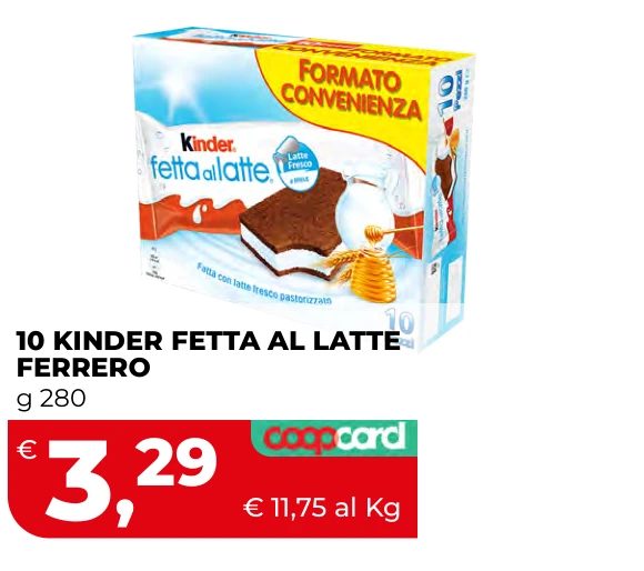 10 KINDER FETTA AL LATTE FERRERO