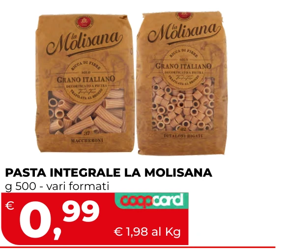 PASTA INTEGRALE LA MOLISANA g 500 - vari formati