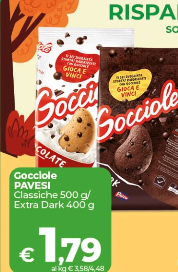 Gocciole Pavesi classiche 500 g / extra dark 400 g