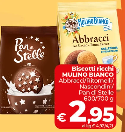 Biscotti ricchi MULINO BIANCO Abbracci/Ritornelli/ Nascondini/ Pan di Stelle