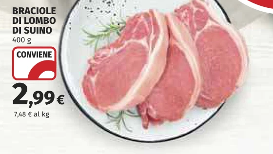 BRACIOLE DI LOMBO DI SUINO