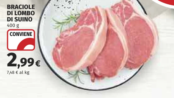 BRACIOLE DI LOMBO DI SUINO