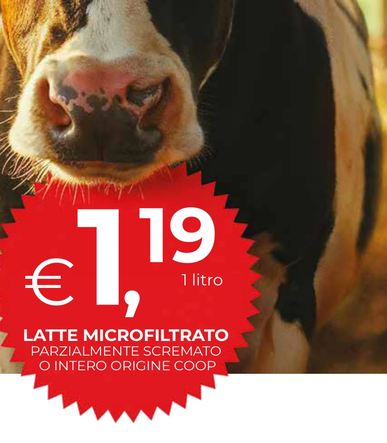 LATTE MICROFILTRATO PARZIALMENTE SCREMATO O INTERO ORIGINE COOP