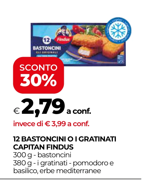 12 BASTONCINI O I GRATINATI CAPITAN FINDUS