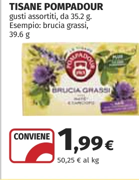 Pompadour tisane, gusti assortiti 35.2/39.6 g