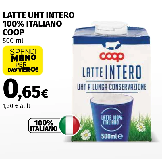 LATTE UHT INTERO 100% ITALIANO COOP