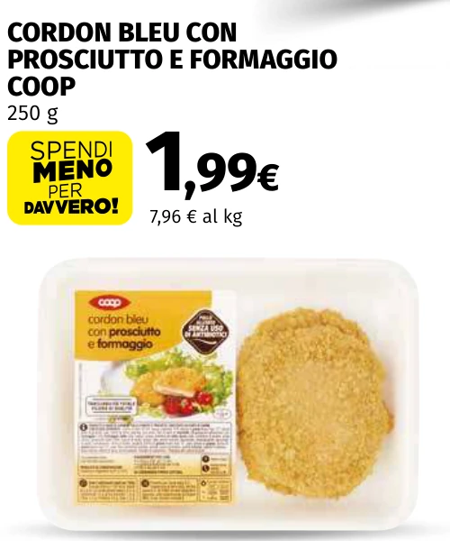 CORDON BLEU CON PROSCIUTTO E FORMAGGIO COOP