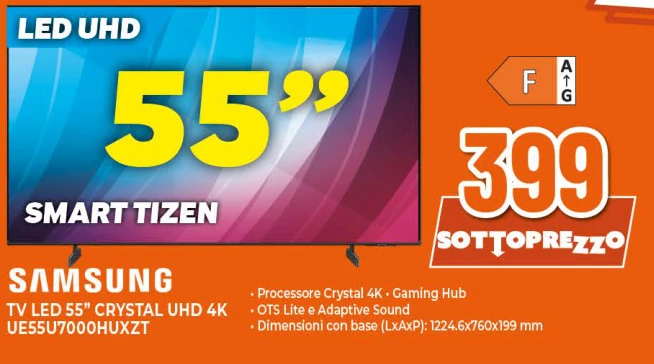SAMSUNG TV LED 55" CRYSTAL UHD 4K UE55U7000HUXZT