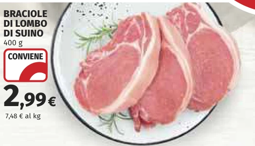 BRACIOLE DI LOMBO DI SUINO
