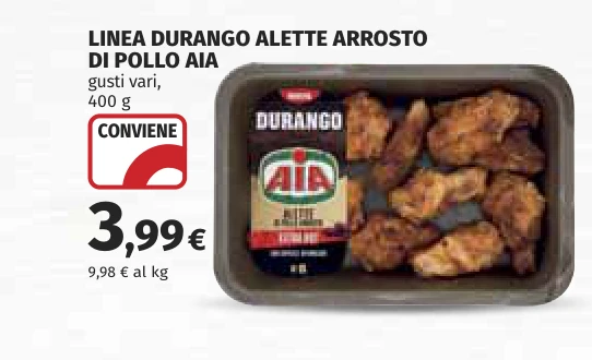 LINEA DURANGO ALETTE ARROSTO DI POLLO AIA