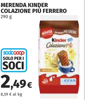 MERENDA KINDER COLAZIONE PIÙ FERRERO