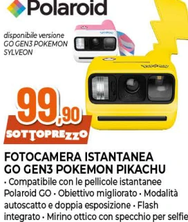Polaroid Go Gen3 Pokemon Pikachu fotocamera istantanea