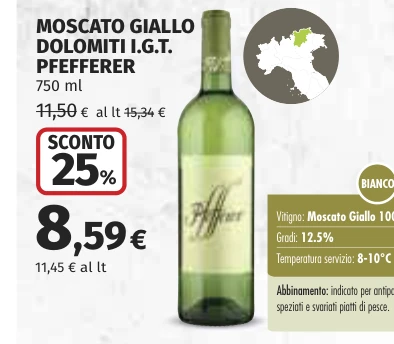 MOSCATO GIALLO DOLOMITI I.G.T. PFEFFERER